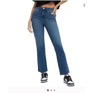Good American Good Curve Straight‎ Super High Rise Jeans Wash Indigo 537 Size 15